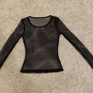 fishnet long sleeve top
